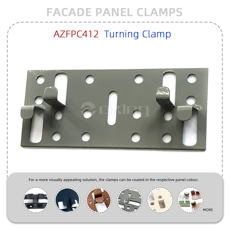 Sistema de abrazaderas de panel de fachada de acero inoxidable con abrazadera giratoria AZFPC412