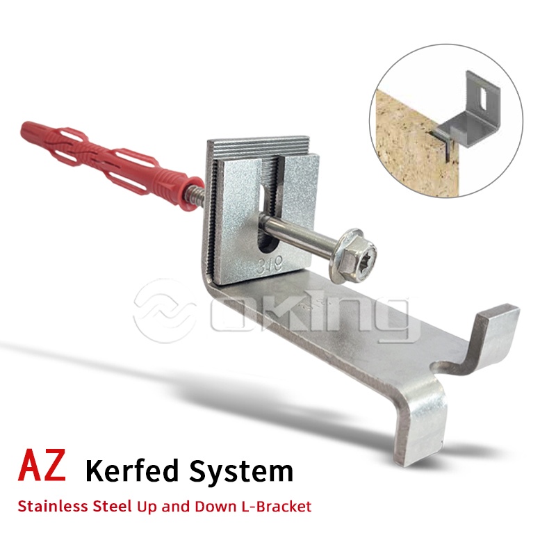 Soporte en L hacia arriba y hacia abajo de acero inoxidable con sistema AZ Kerfed