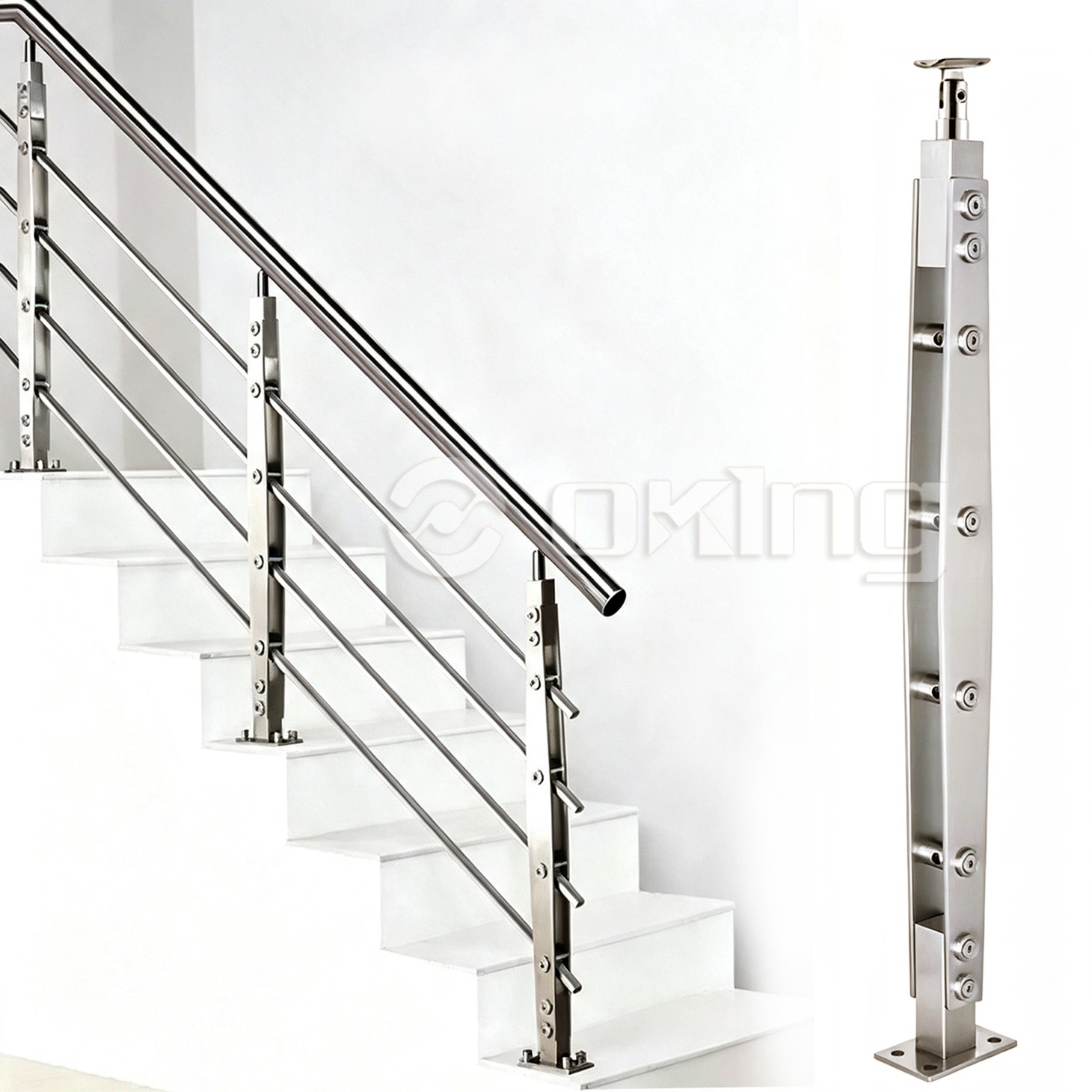 AOZ Wholesale 304 316 Stainless Steel Railing Column for Balcony Building Indoor Stair Glass Applications Manufactured Quality